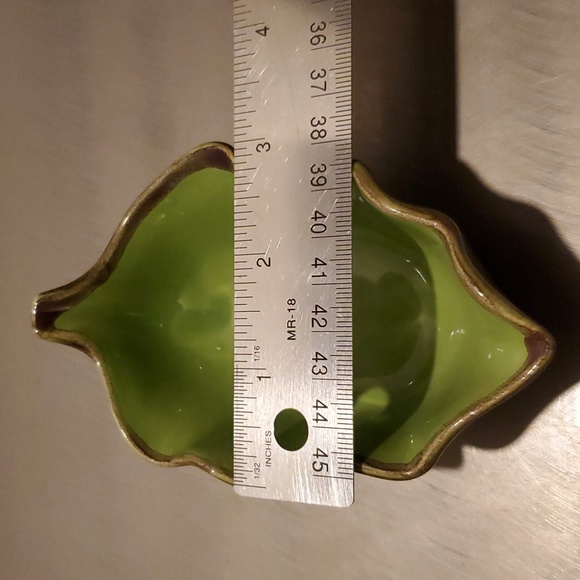 Vintage Italian Ceramic Leaf Green Bowl Trinket Dish - Picture 10 of 11